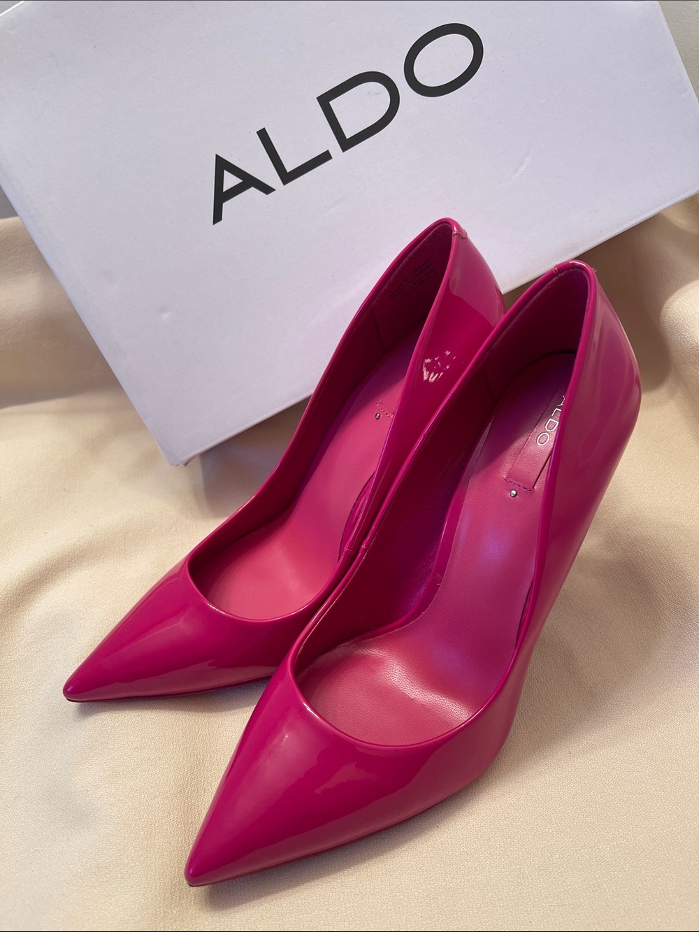 ALDO Women's Hot Pink Patent Pointed-Toe Pumps